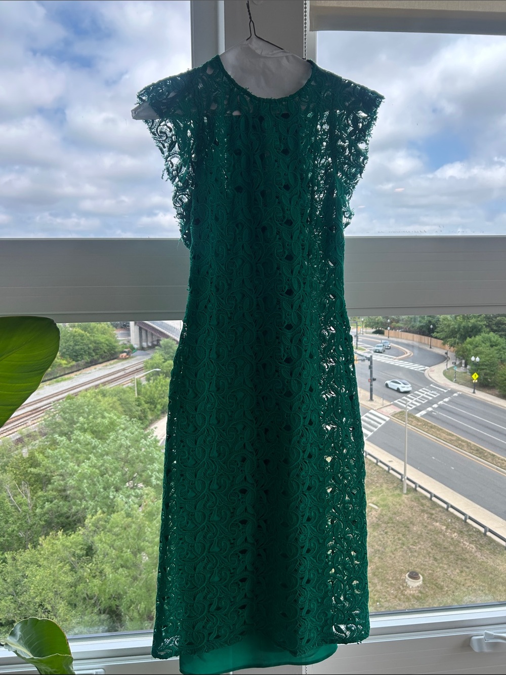 Zara Emerald Green Lace Midi Dress
